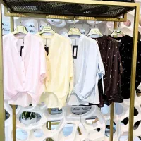 شومیز حریر پاپیونی جلو چیندار دخترانه وارداتی