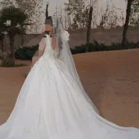 لباس عروس ساتن آمریکایی مزون دوز