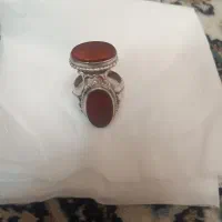انگشتر نقره دو عدد با خطی بسیار شکیل