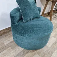 مبل تک نفره گرد، پاف گرد،مبل راحتی سبز