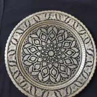 2 عدد سینی مسی قلم زنی  دیواری نو نو نو