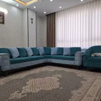 مبل راحتی ال درجه یک و شرکتی همراه میز عسلی