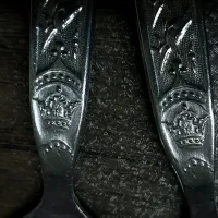 قاشق غذا خوری تاج دار کار زرنگاران دهه۴۰