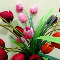 گل لاله و گل کریستالی (کاملا نو ، برای مغازه بوده)