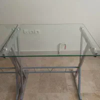دو عدد میز شیشه ای پایه فلزی