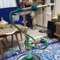 تعدادی قلیان برنجی سنگین توپر  با مهر حدادی