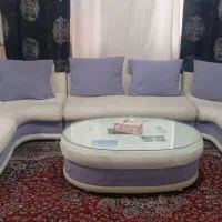 مبل ۷نفره راحتی با میز و روکش فروش فوری جا به جایی