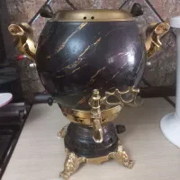 سماور گازی طرح ماربل مشکی طلایی شیک