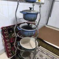 سرویس قابلمه دست دوم همراه با پایه قابلمه ها