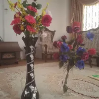 دوعدد گل با گلدان|گل مصنوعی|سنقر, |دیوار