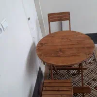 میز صندلی چوبی تاشو دونفره