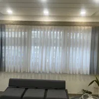 پرده درحد نو با کتیبه  پارچه جنس ترک یک سوم قیمت