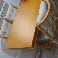 میز و صندلی چوب راش ۶ نفره