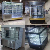 کانترگرم استیل دیسپلی آبی یخچال صنعتی۲ گریل ترکیبی