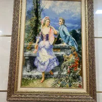 تابلو فرش چله ابریشم دیدار معشوق