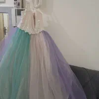 لباس مجلسی دخترانه طرح یونیکورن