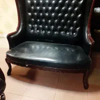 ست مبلمان اداری چرم و چوب لوکس