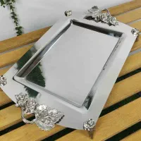 سینی نقره ای استیل