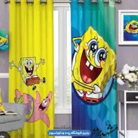فروش ویژه پرده و فرش کودک طرح باب‌اسفنجی در حد نو