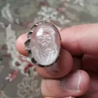 انگشتر نقره یاقوت قرمز و دُر نجف اصل