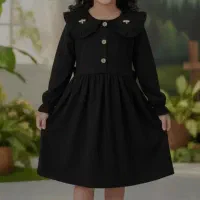 پیراهن مشکی دخترانه مناسب ۸ تا۱۰ سال