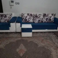 فروش مبل هفت نفره با چهارتا گل میز سالم و محکم|مبلمان خانگی و میز عسلی|شیراز, جوادیه|دیوار