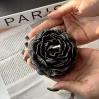 شمع گل آلاله محرمی رنگ مشکی