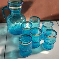 پارچ و لیوان ایتالیایی طلاکوب ۱۰۰٪