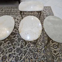 میز عسلی برنز و سنگ مرمر