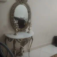 آینه شمعدان برنجی سالم و تمیز