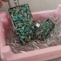 رزین با سنگ فیروزه ای اصل