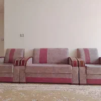 مبل ۷ نفره مینیمال با میز شیشه ای