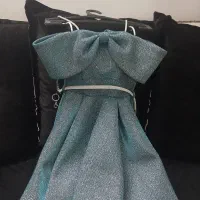 لباس مجلسی دخترانه رنگ سبزابی شاین