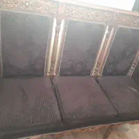 مبل ۹ نفره استیل در حد نو چوب گردو
