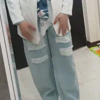 شلوار جین بگ پشت کمر کش ۳۶تا ۴۴