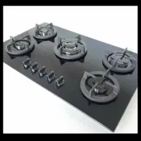 گاز پنج شعله کابینتی صفحه شیشه ای نو با گارانتی