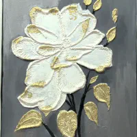 تابلو گل طلایی