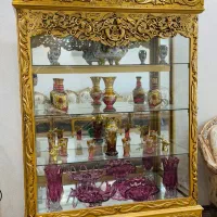 ویترین  منبت زیبا با چوب گردو