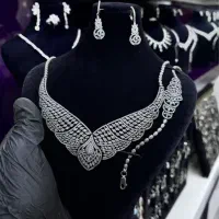 ست گردنبند و دستبند و گوشواره نقره ۹۲۵ زنانه