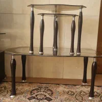 میز سه تکه شیشه ای