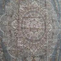 روفرشی مخمل ابریشم زمرد باف رنگ طوسی