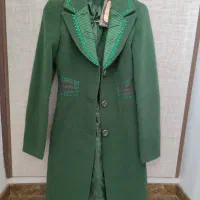 مانتو پالتو مجلسی سبز یشمی