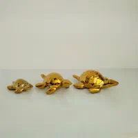 لاک پشت سرامیکی طلایی سه تایی