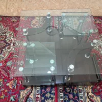 میز جلو مبلی و 4 گل میز شیشه ترک