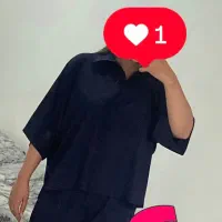 پلوشرت و شلوار سرمه ای