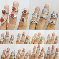 انگشتر نقره طرح جواهر زنانه