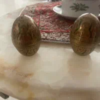 جفت نمکدان قدیمی برنز