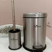 سطل زباله و فرچه  سرویس بهداشتی  استیل