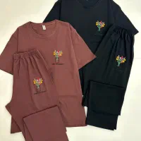 ست تیشرت شلوار زنانه نخ پنبه