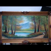 جا دستمال کاغذی وسطل آشغال جنس برنج وتابلو دیواری